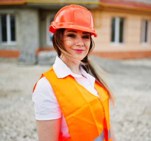 girl on construction site